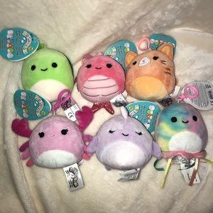 Lot of 6 Squishmallow Springtime Clips 3.5”